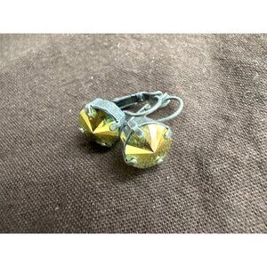 Sabika Drop Earrings With Yellow Green Stone